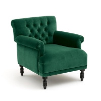 Кресло Из велюра с обивкой Napold 1-мест. зеленый LA REDOUTE INTERIEURS  фото, kupilegko.ru